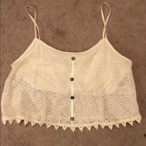 Cream crop top